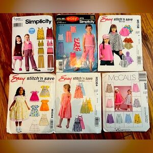 Assorted Girls' Dresses/Sets and Ponchos Sewing Patterns